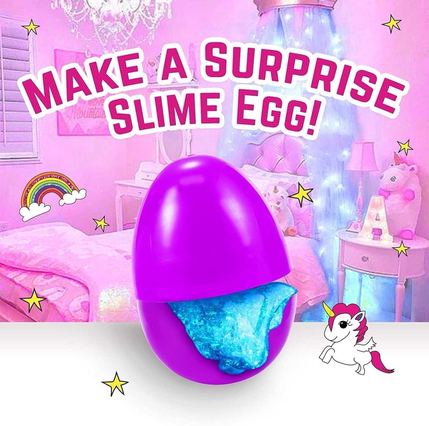 Unicorn Egg Sparkly Slime Kit - Create Magical Unicorn Slime - Fun Sensory Toy
