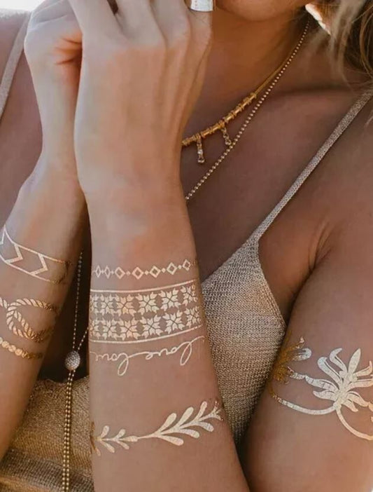 Tattoos Gold & Silver Temporary Metallic Tattoos by LuLu DK Love Story