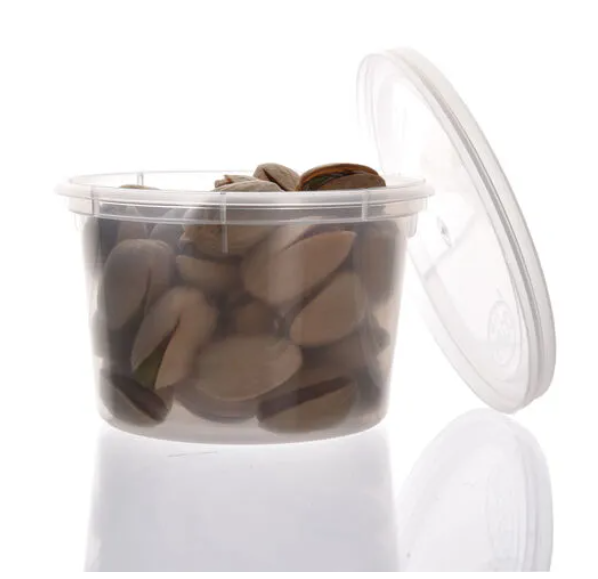 Clear Plastic Food Grade Storage Pots with Lids Deli Sauce Pots - 4oz 100ml
