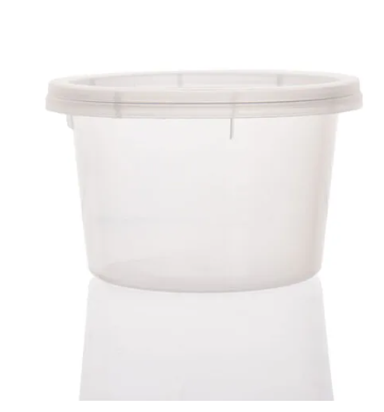 Clear Plastic Food Grade Storage Pots with Lids Deli Sauce Pots - 4oz 100ml