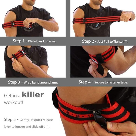 Occlusion Training Bands Blood Flow Restriction Training wraps Fitness 4 Band Pk
