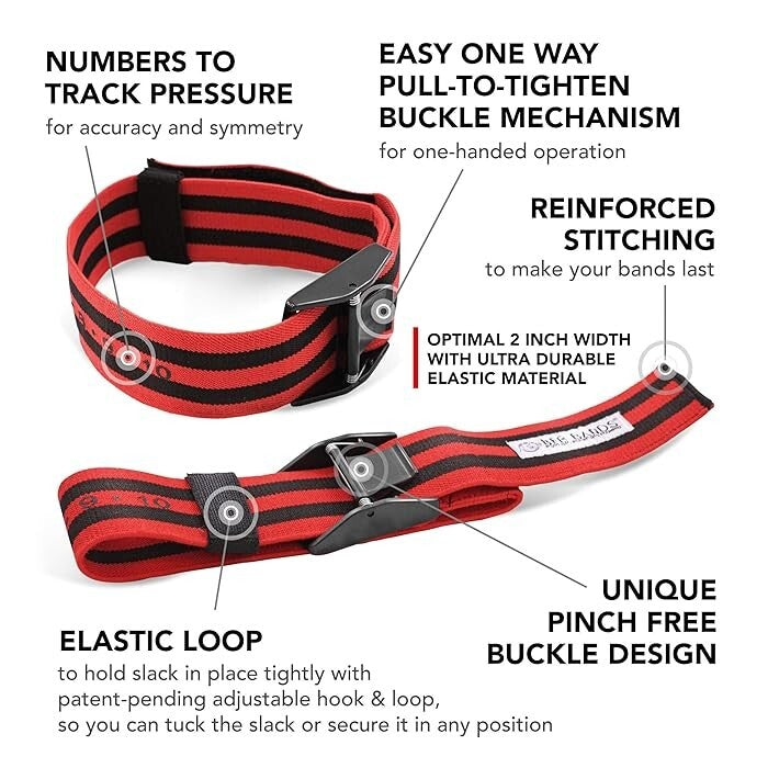 Occlusion Training Bands Blood Flow Restriction Training wraps Fitness 4 Band Pk