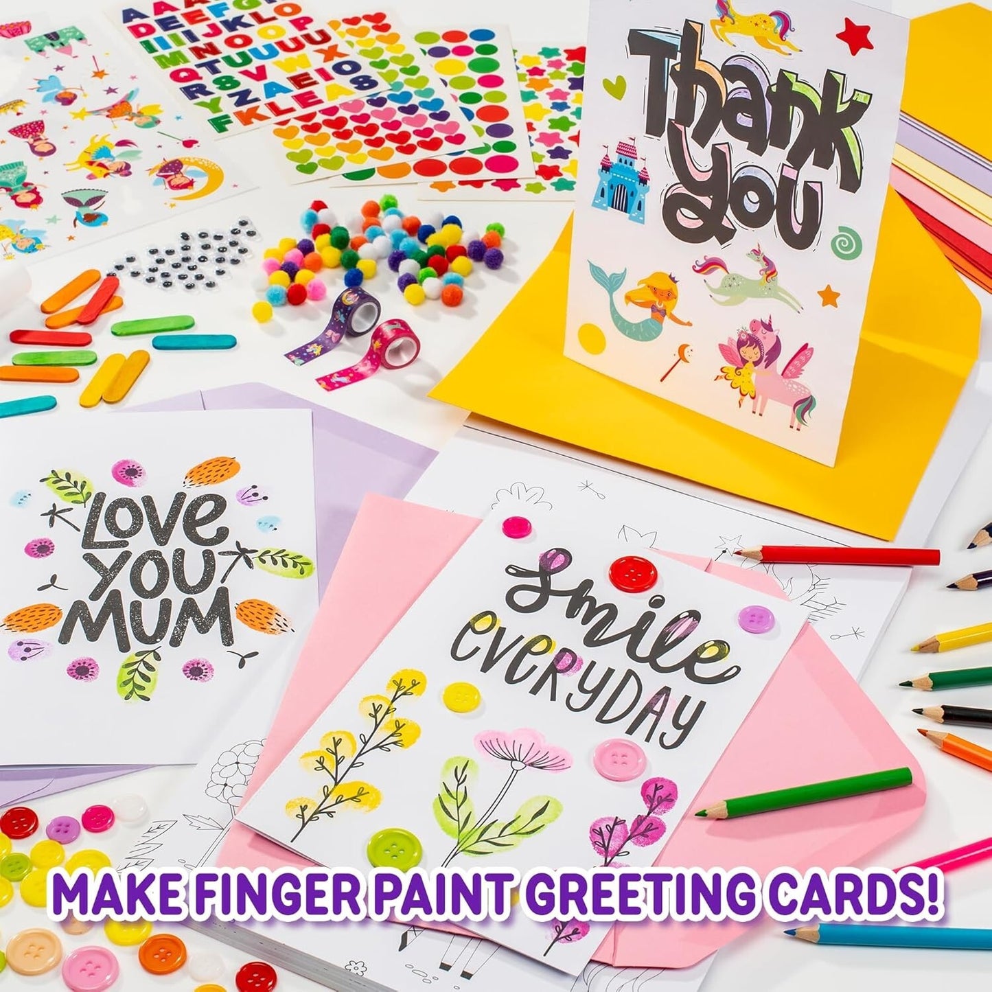 Painting Kit Finger Painting Kit for Kids – Art Set with Paints & Paper, Age 3+
