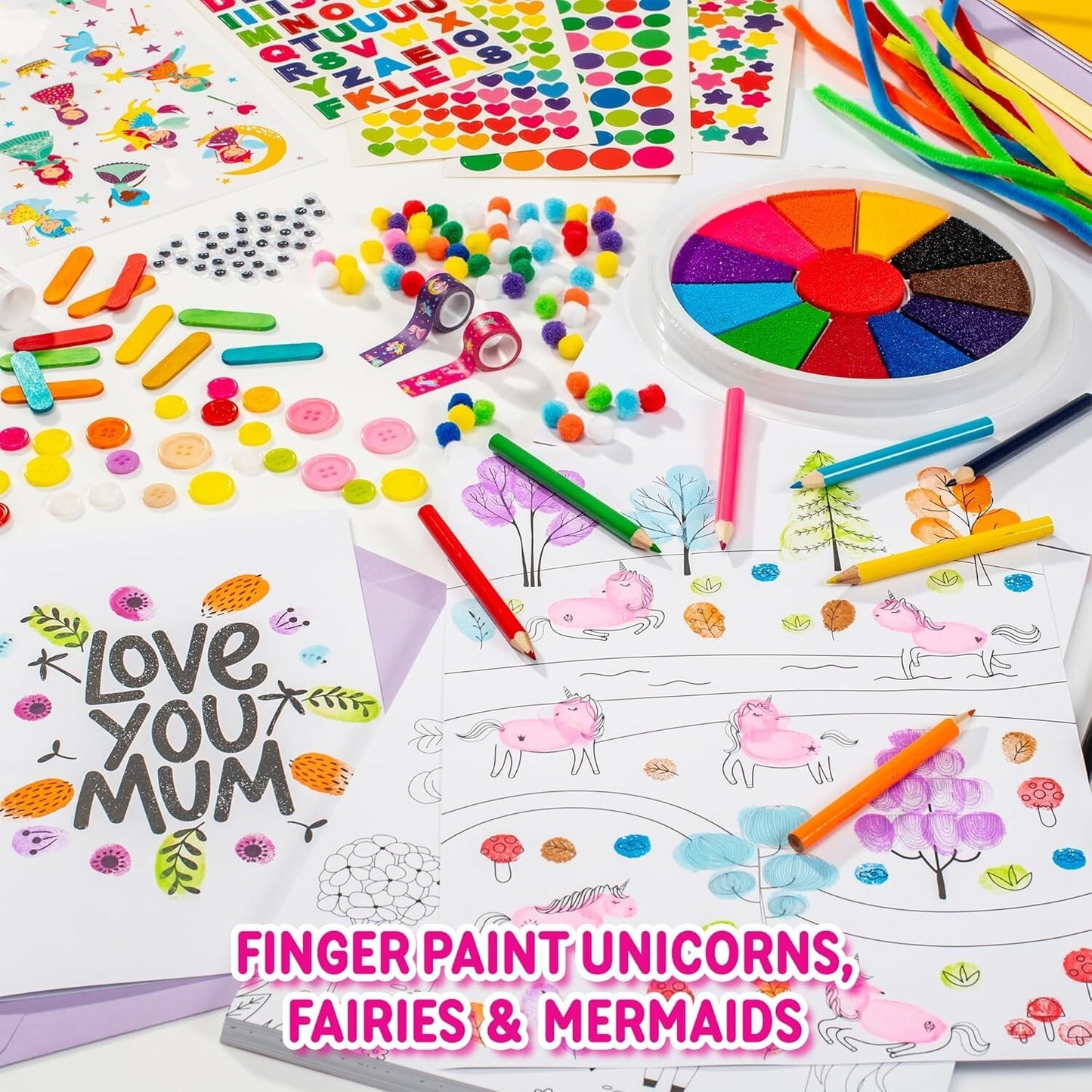 Painting Kit Finger Painting Kit for Kids – Art Set with Paints & Paper, Age 3+