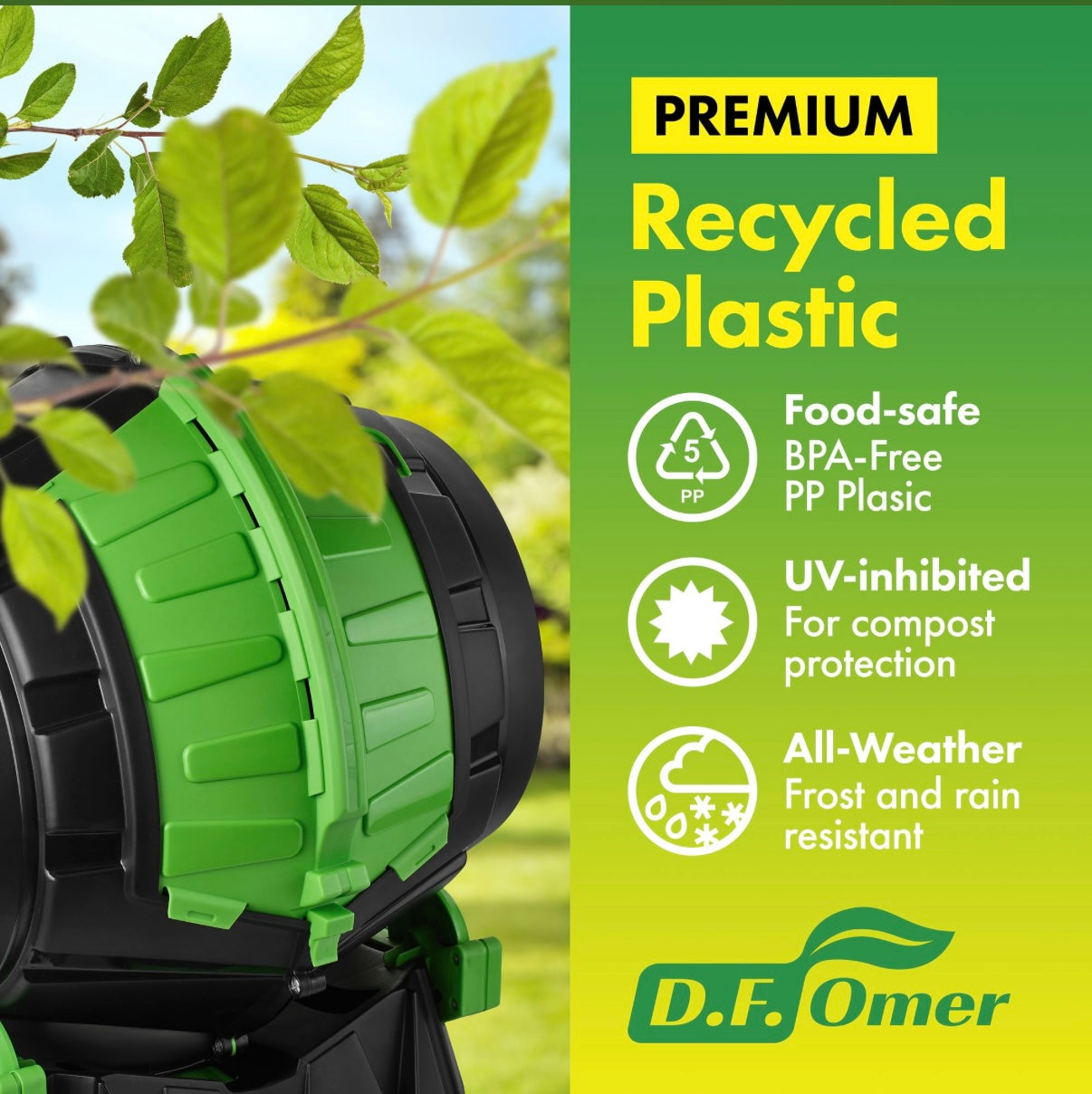 Tumbling Rolling Composting Barrel 50L