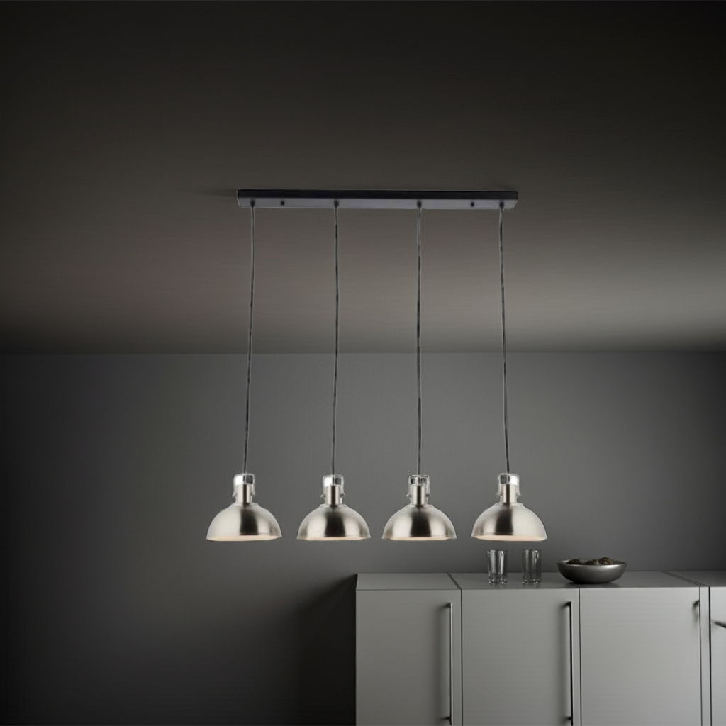 Four Light LED Bar Pendant Saxby Kella Lampshade