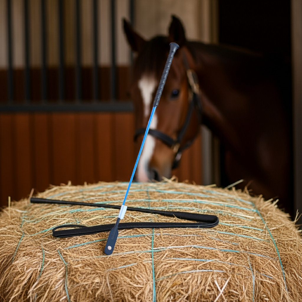 Horse Riding Crop Edward Goddard Training Whip 65cm Blue