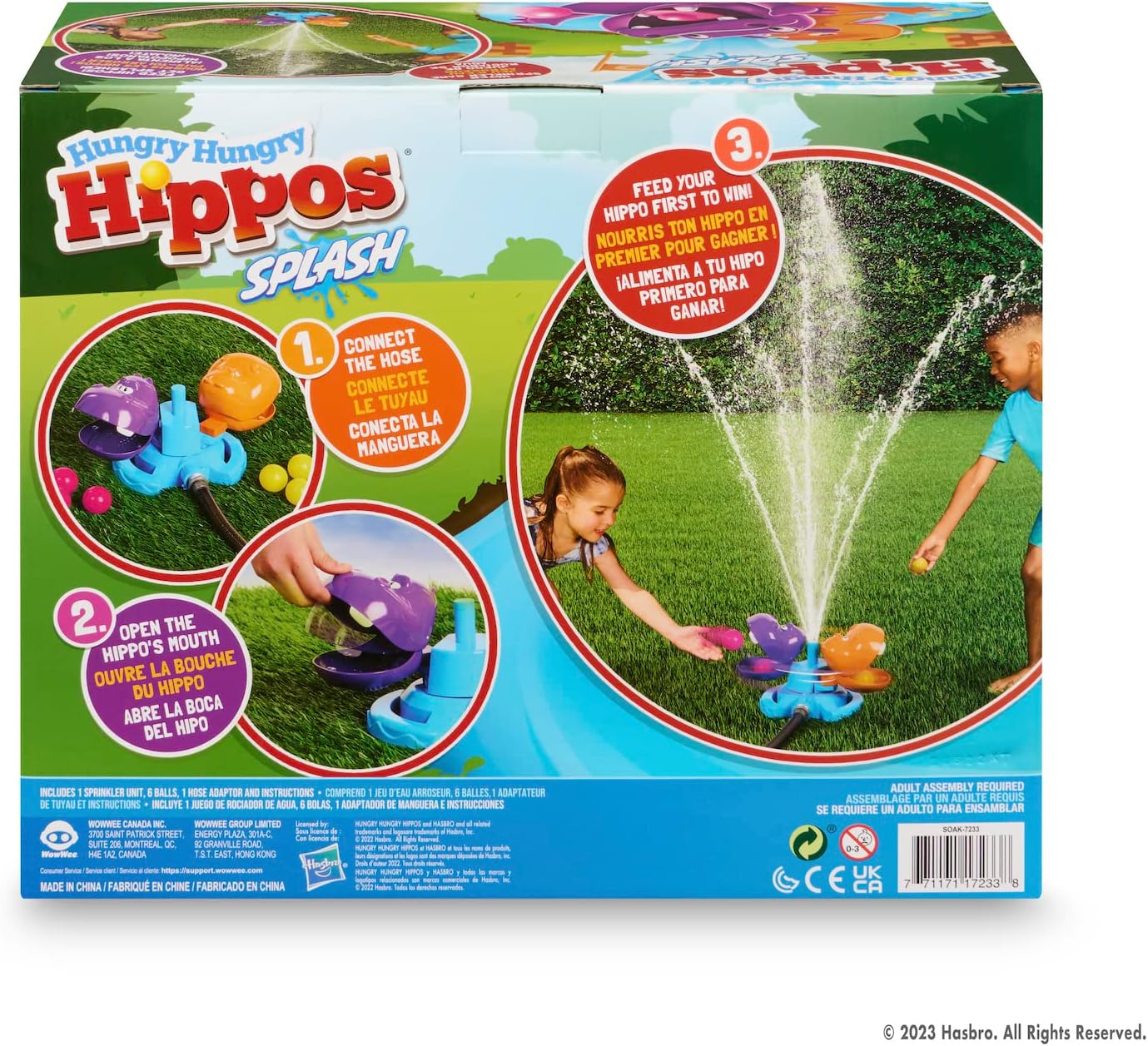 Hasbro Hungry Hungry Hippos Splash Lawn Water Toys Sprinkler Game