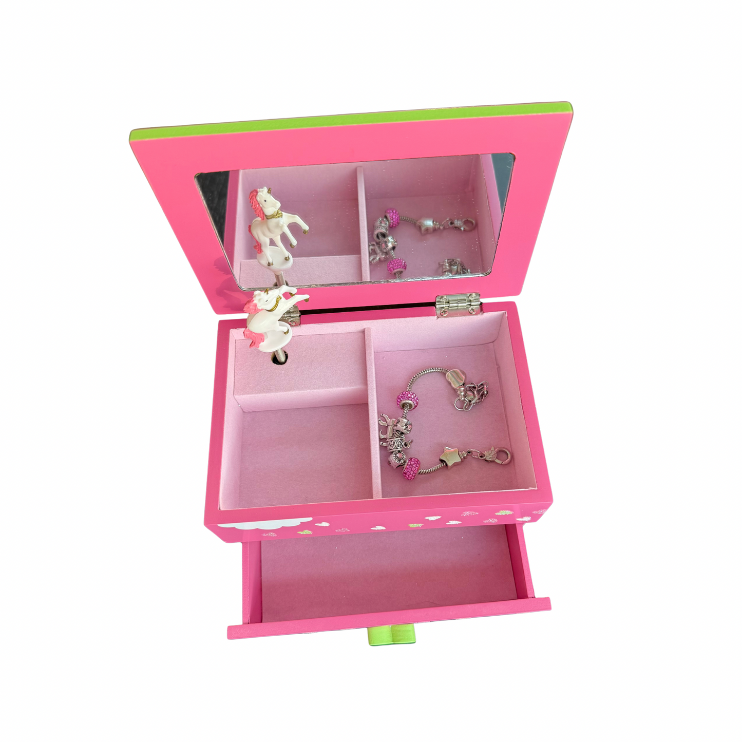 Unicorn Musical Jewellery Box Including Charm Bracelet