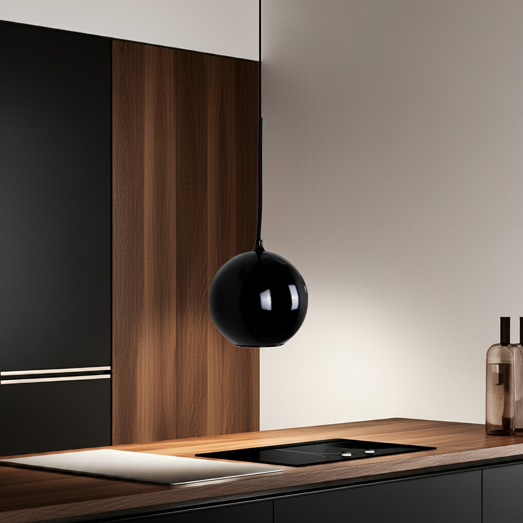 Innermost Boule LED Ceiling Pendant Light - Black Lampshade