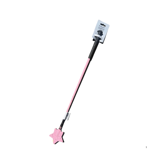 Horse Riding Crop Edward Goddard Training Whip 65cm Pink Sparkly Glitter Star