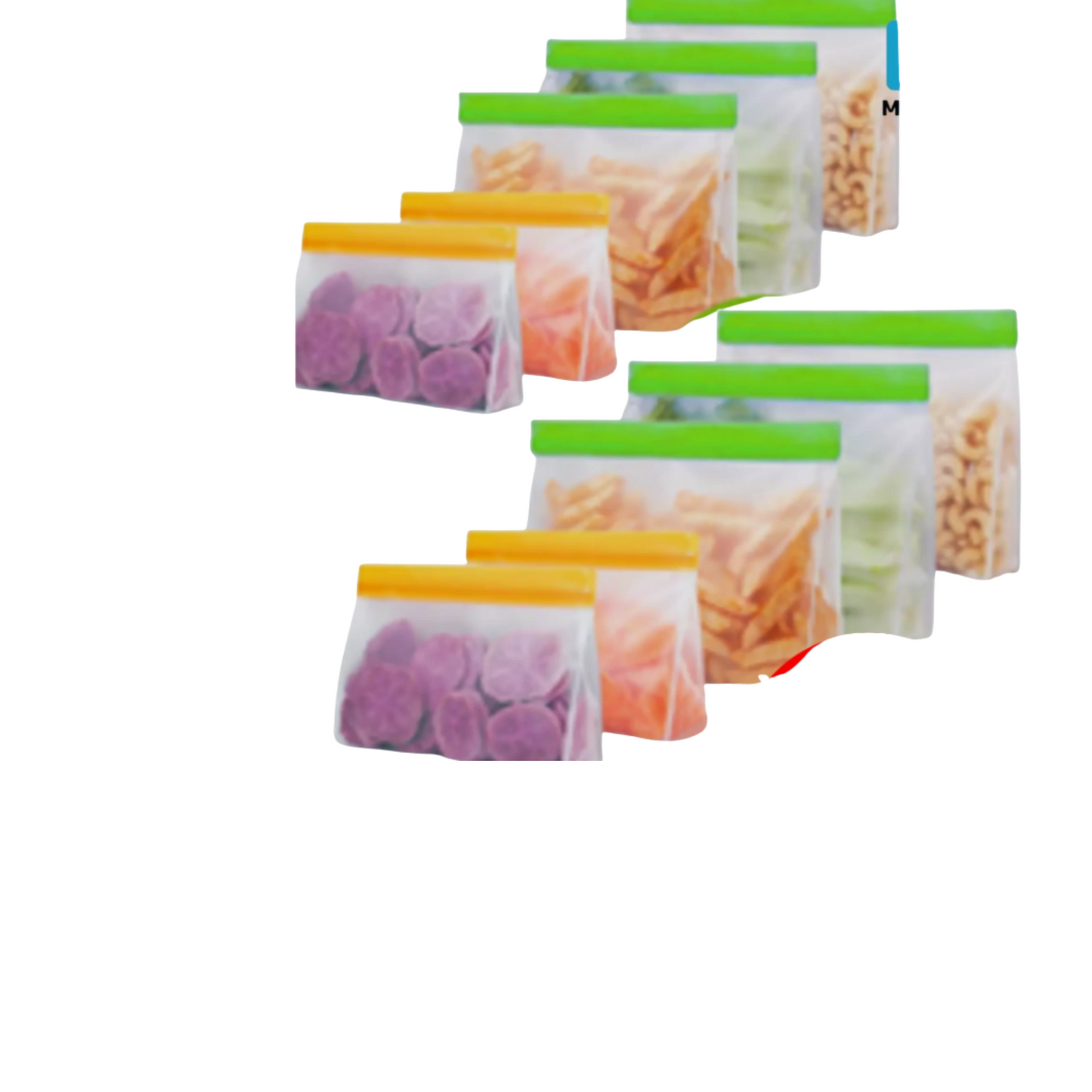 10 Silicone Reusable Stand Bottom Design Food Storage Bags Freezer Safe