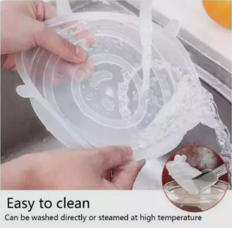 12 Pcs Reusable Silicone Stretch Food Bowl Wraps Storage Lids Cover