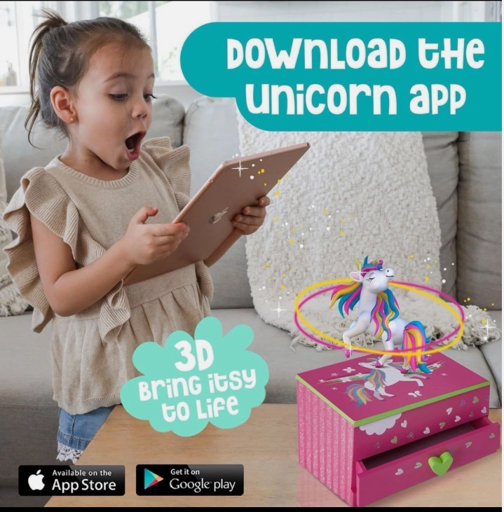 Unicorn Musical Jewellery Box Including Charm Bracelet