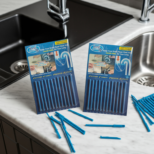 24 Piece Drain Sticks Drain Cleaner Odour Remover For Sink Bath Shower & Kitchen
