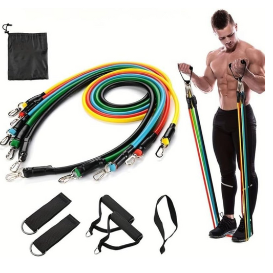 Exercise Resistance Gym Bands Set of 5 Fitness Tubes with Handles