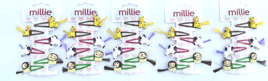 Girls Hair Clips Millie Accessories 5 Packs Animal Hair Clips