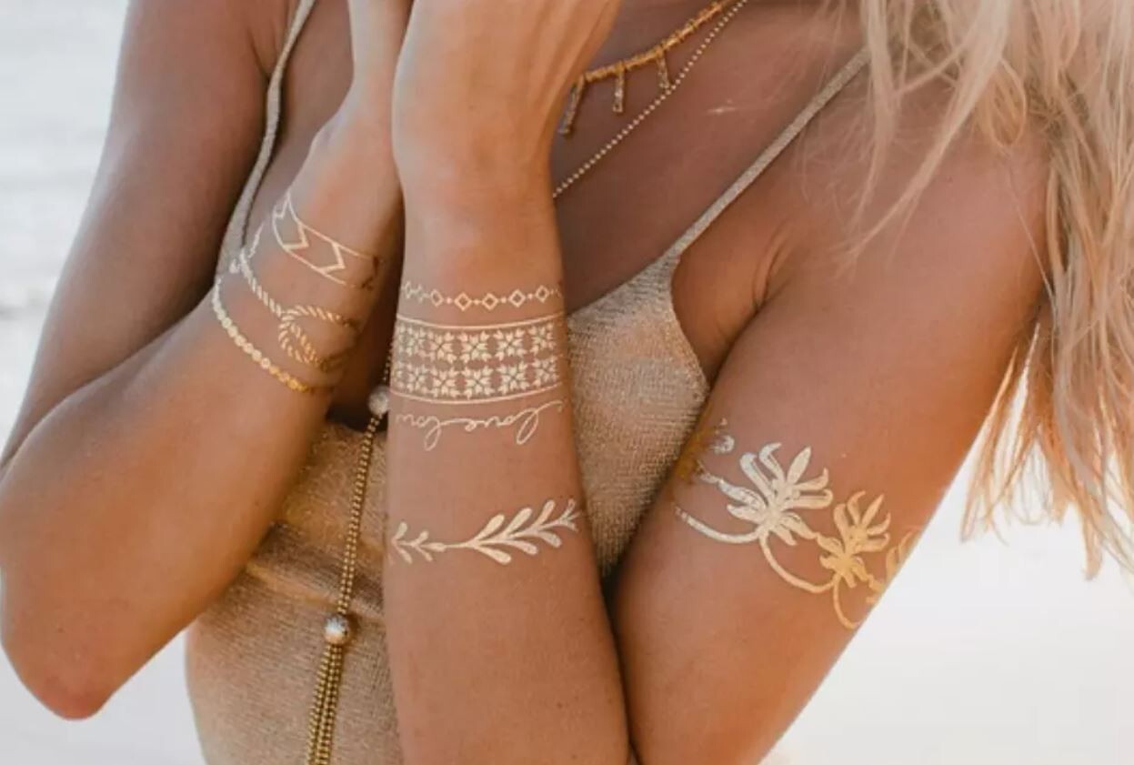 Tattoos Gold & Silver Temporary Metallic Tattoos by LuLu DK Love Story