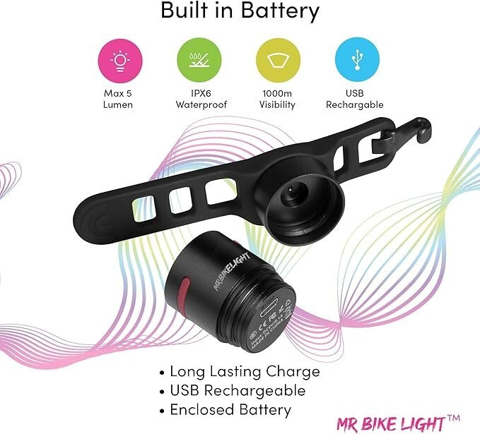 Front & Rear Bike Lights Rechargeable 1000 Lumens Mr Bike Lights