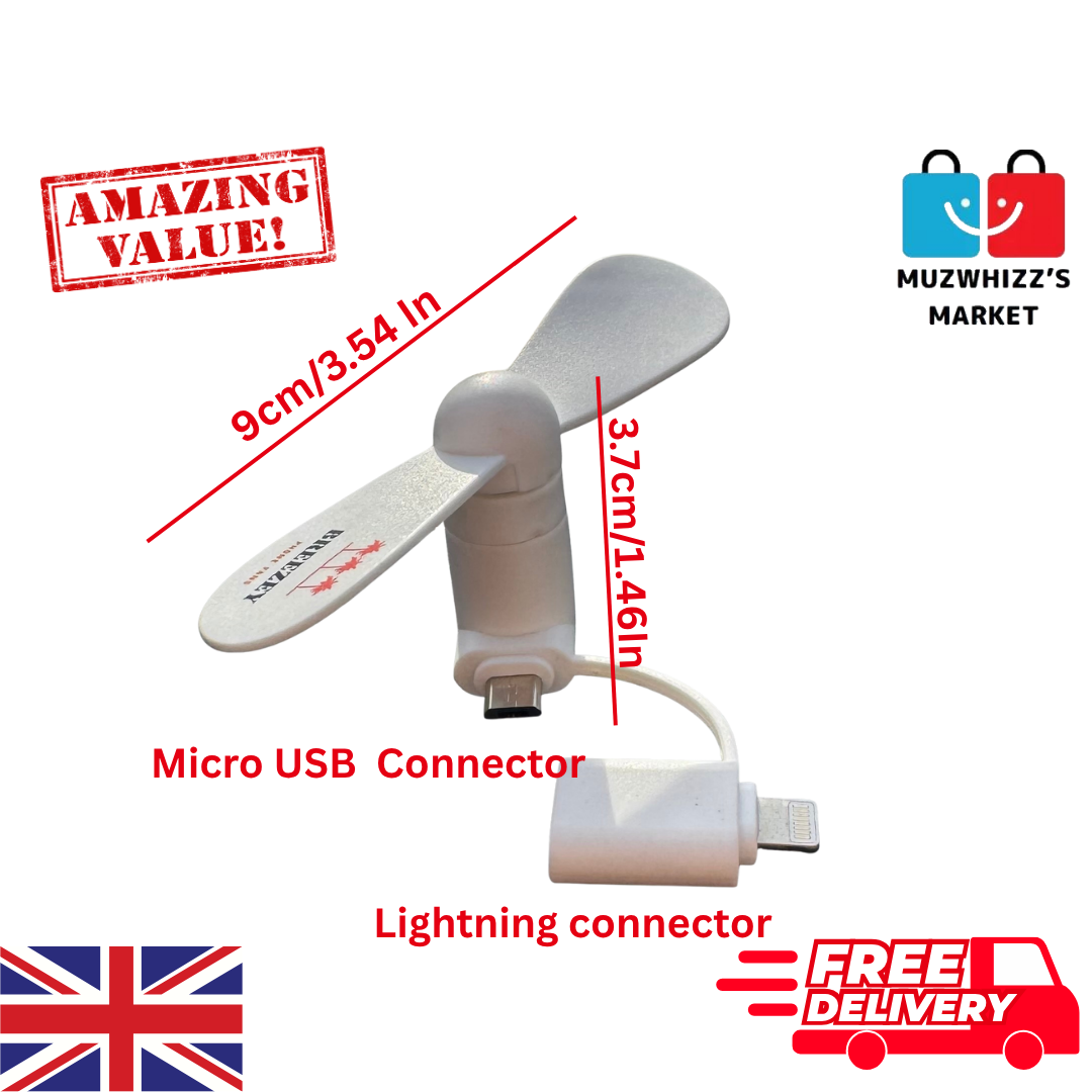 Mobile Fan For IPhone & Android Powerful Portable Travel Fan Instant Cooling