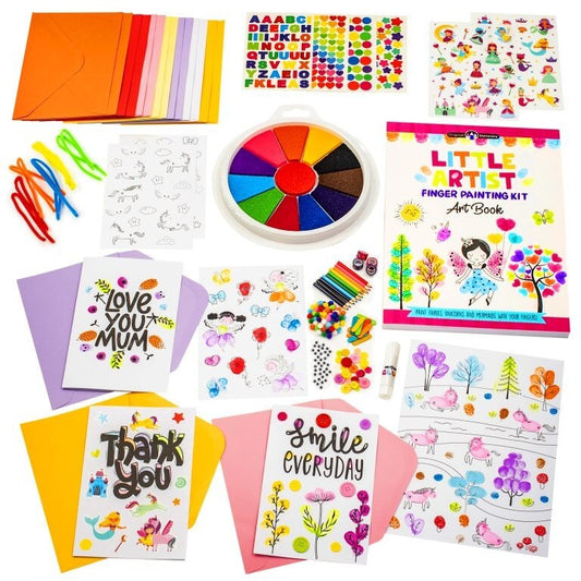 Painting Kit  Finger Painting Kit for Kids – Art Set with Paints & Paper, Age 3+