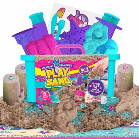 Kinetic Sand Mermaid Sensory Sand Kit, 2lbs Moldable Play Sand for Kids Aged 3+