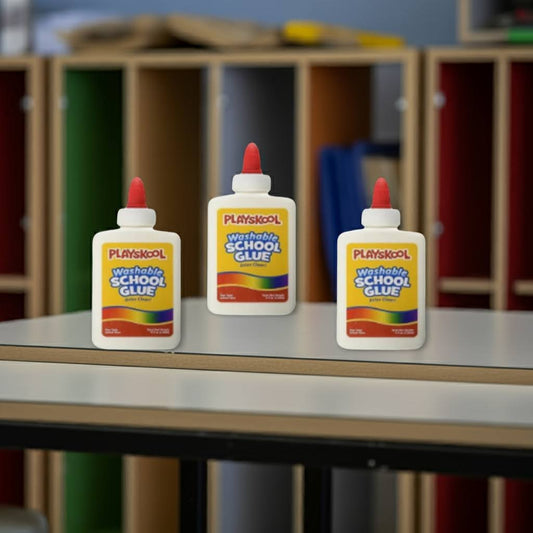Glue Playskool Washable School Glue 4oz Bottle 3 Pack Bundle
