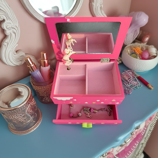 Unicorn Musical Jewellery Box Including Charm Bracelet