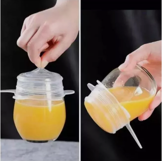 12 Pcs Reusable Silicone Stretch Food Bowl Wraps Storage Lids Cover