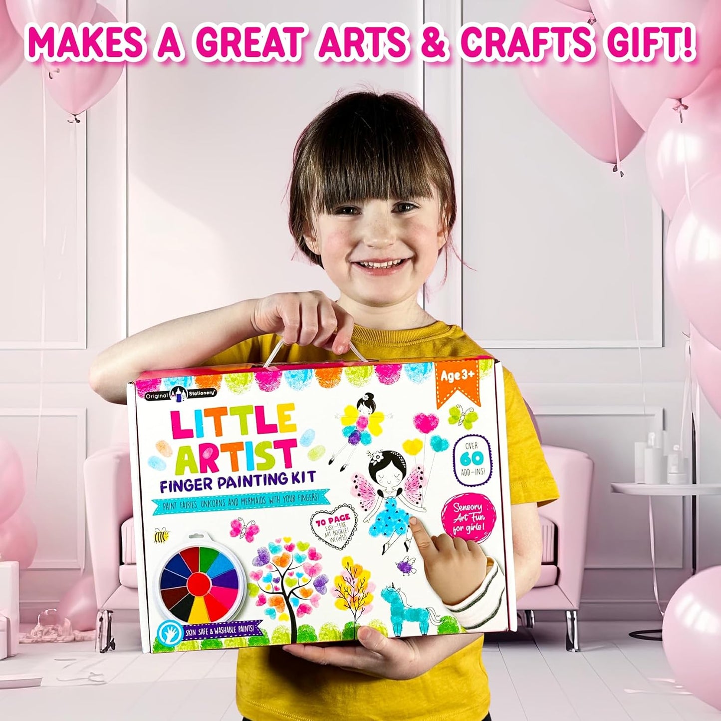 Painting Kit  Finger Painting Kit for Kids – Art Set with Paints & Paper, Age 3+