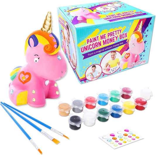 Piggy Bank Unicorn Paint Your Own  Kit, Great Craft Kit For Kids Great Fun
